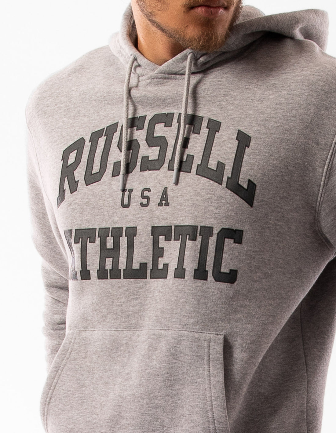 Pánské Mikina s Kapucí Russell Athletic Houston Šedé | QIJ-840163