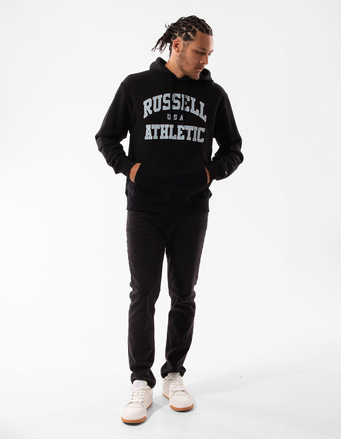 Pánské Mikina s Kapucí Russell Athletic Mercer Černé | DSQ-634709