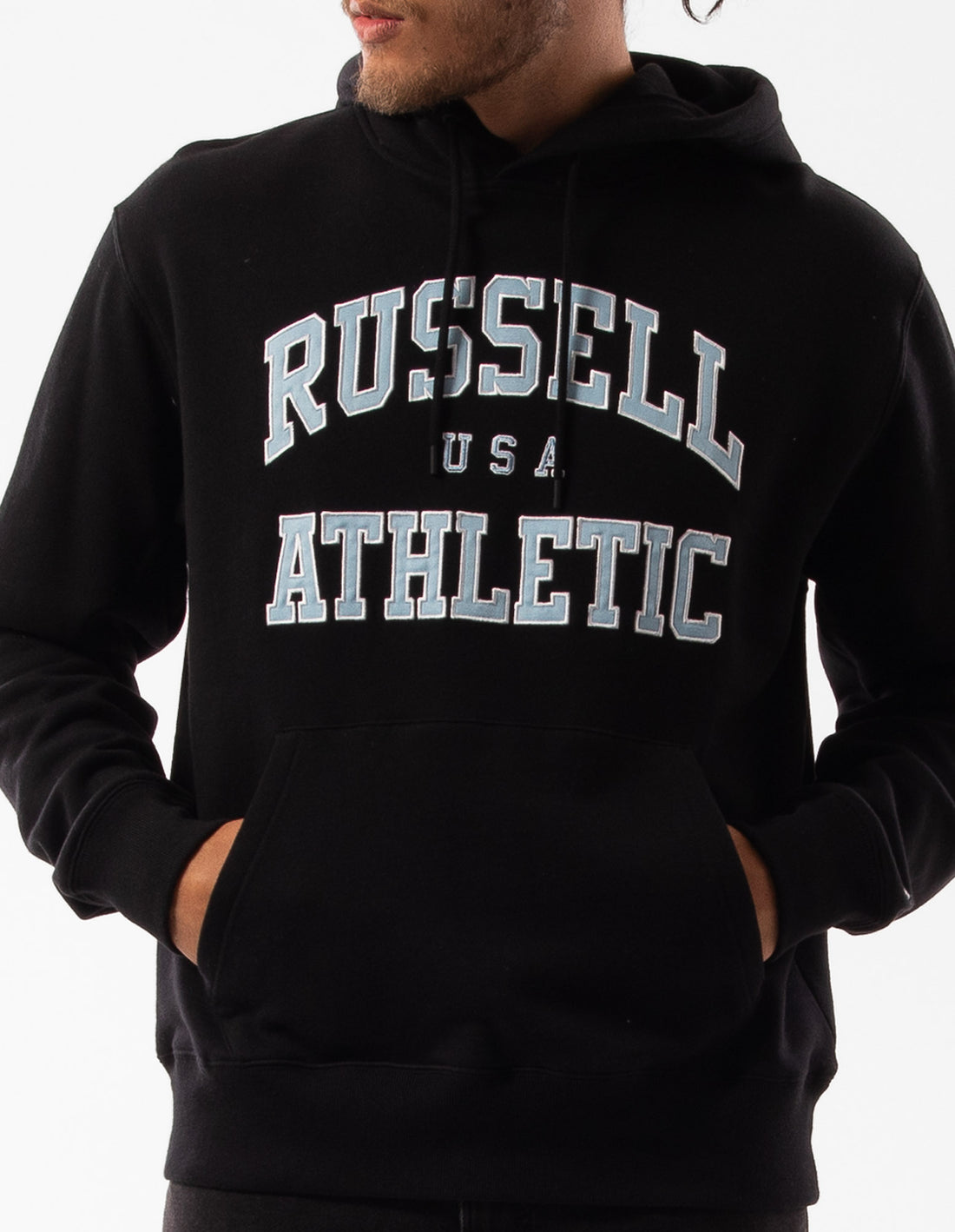 Pánské Mikina s Kapucí Russell Athletic Mercer Černé | DSQ-634709