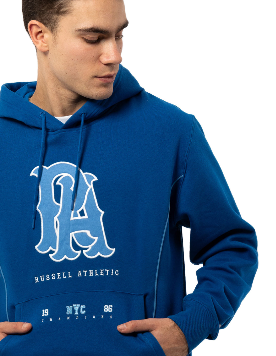Pánské Mikina s Kapucí Russell Athletic Midfielder Blankyt | BOH-583726