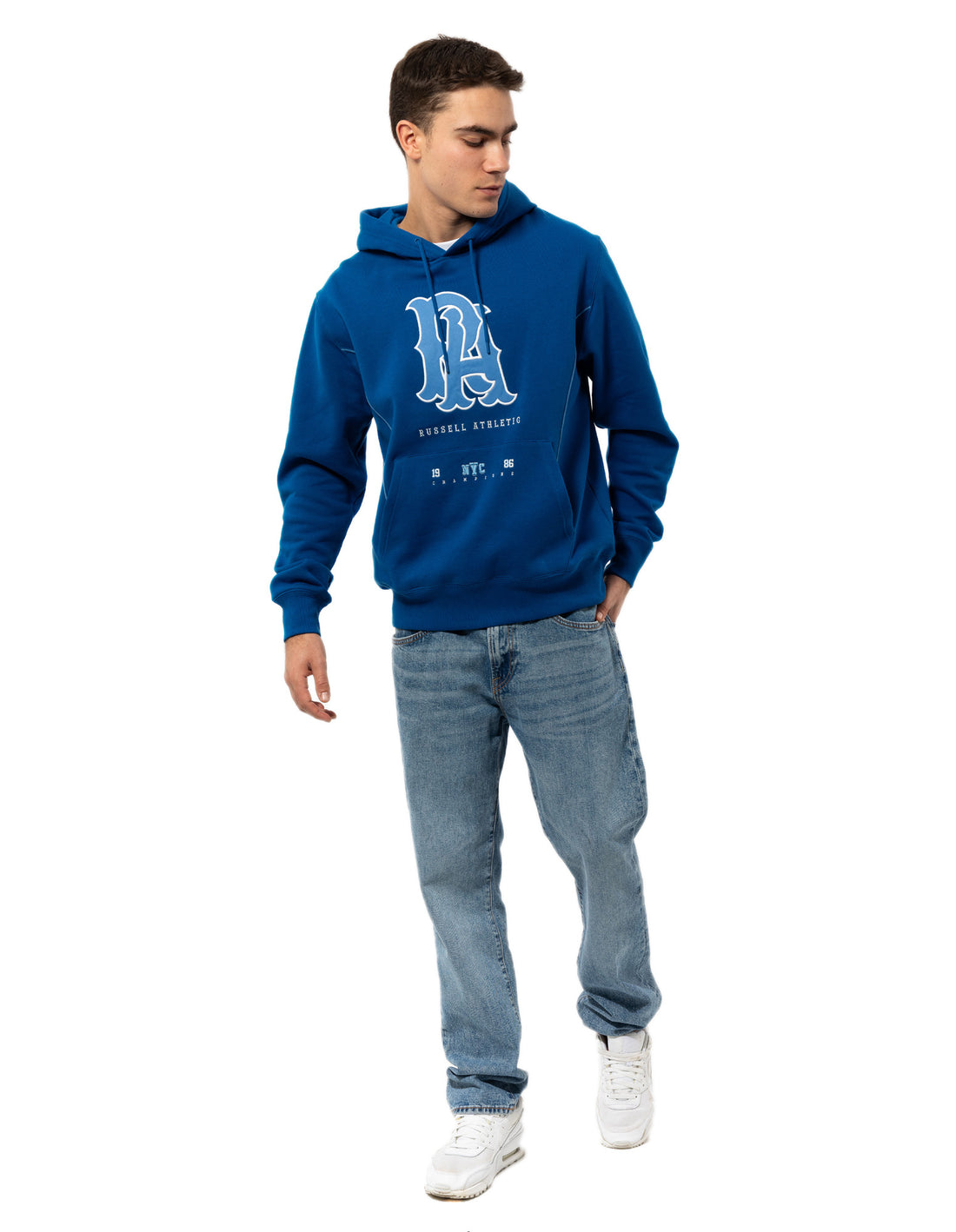 Pánské Mikina s Kapucí Russell Athletic Midfielder Blankyt | BOH-583726