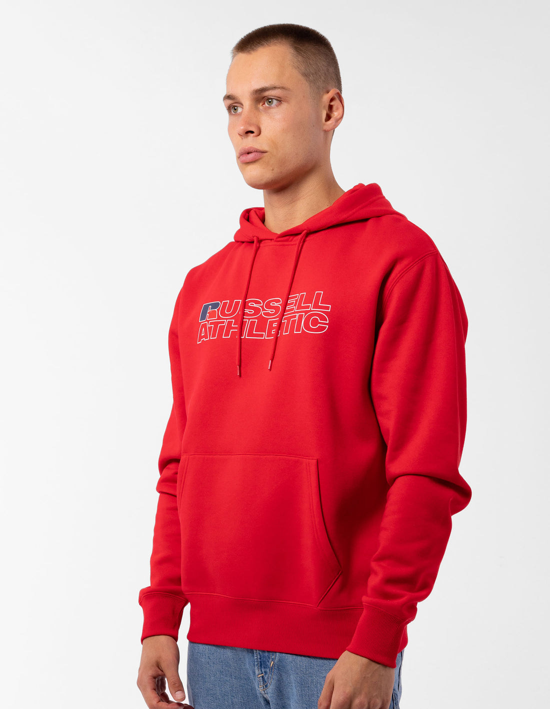 Pánské Mikina s Kapucí Russell Athletic Modern Logo Červené | ZQA-506197