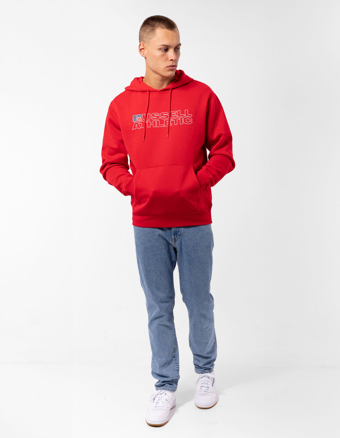 Pánské Mikina s Kapucí Russell Athletic Modern Logo Červené | ZQA-506197