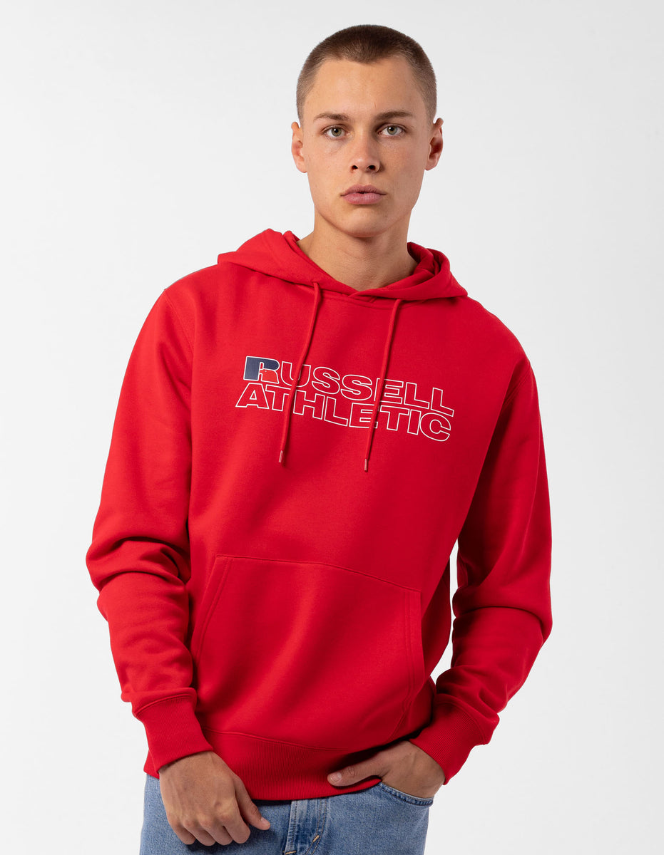 Pánské Mikina s Kapucí Russell Athletic Modern Logo Červené | ZQA-506197