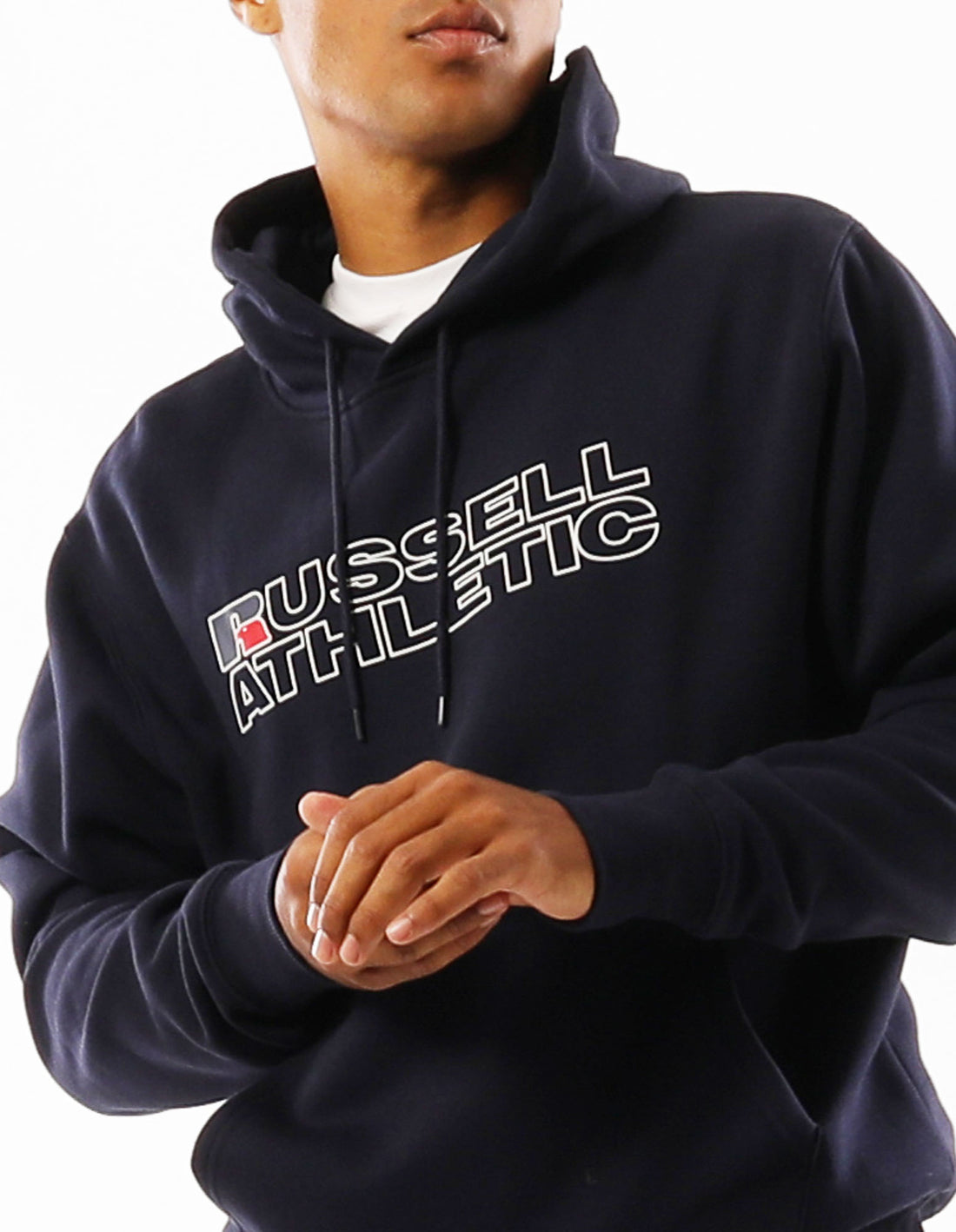 Pánské Mikina s Kapucí Russell Athletic Modern Logo Tmavě Blankyt | OQF-695470