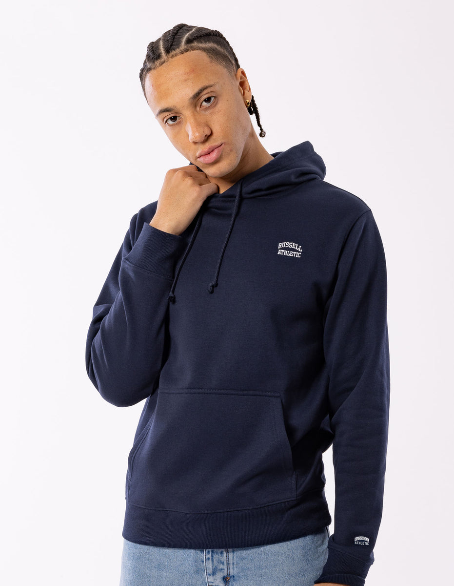Pánské Mikina s Kapucí Russell Athletic Originals Small Arch Tmavě Blankyt | AOH-761485