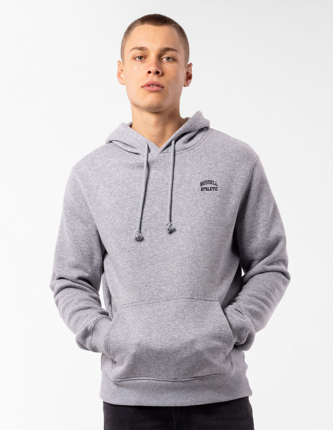 Pánské Mikina s Kapucí Russell Athletic Originals Small Arch Šedé | IHT-871463