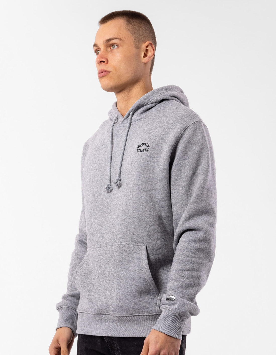 Pánské Mikina s Kapucí Russell Athletic Originals Small Arch Šedé | IHT-871463