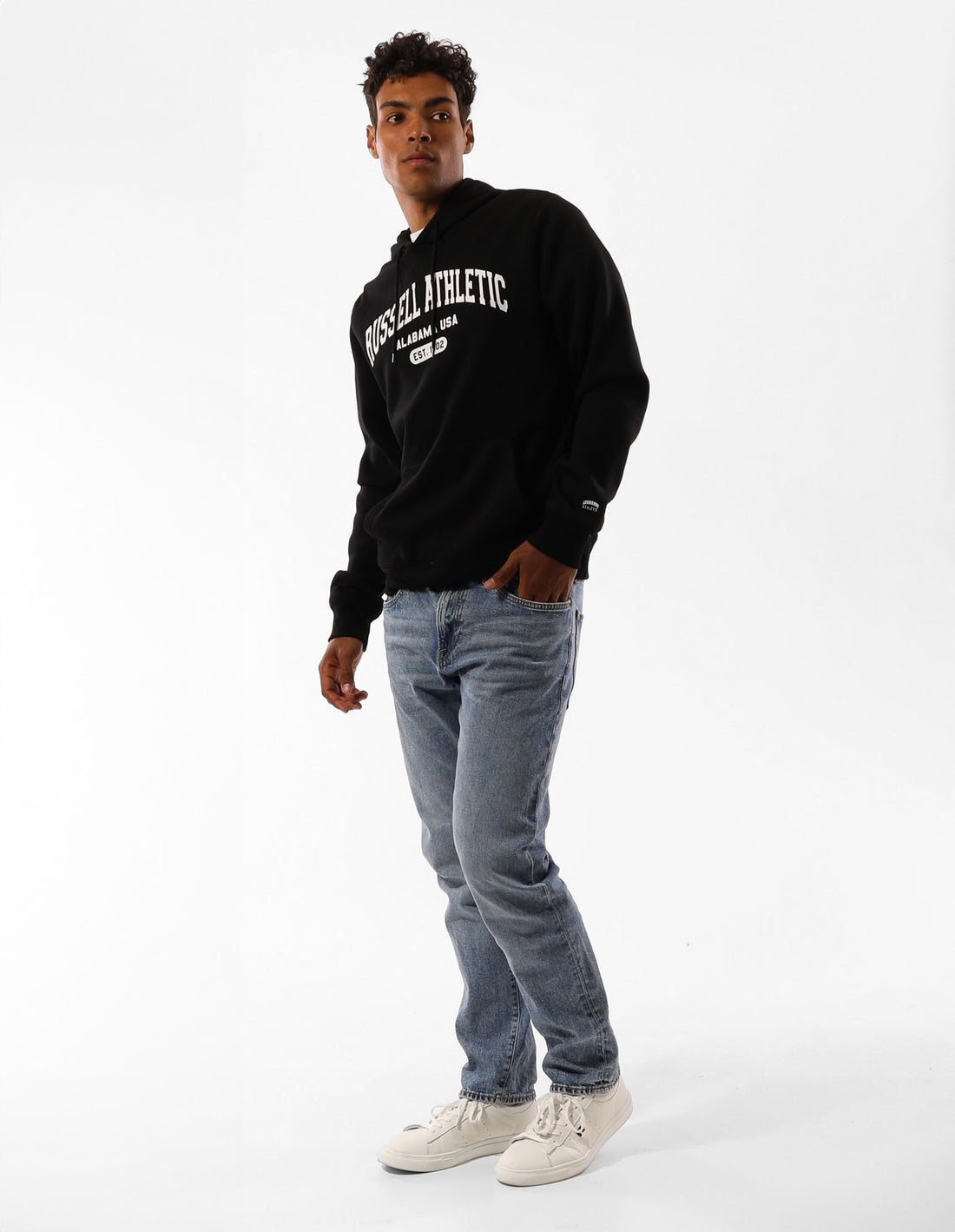 Pánské Mikina s Kapucí Russell Athletic Originals Heritage Černé | TPS-803946