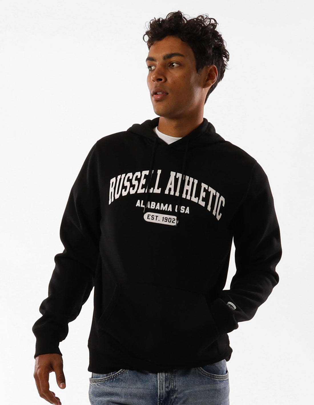 Pánské Mikina s Kapucí Russell Athletic Originals Heritage Černé | TPS-803946
