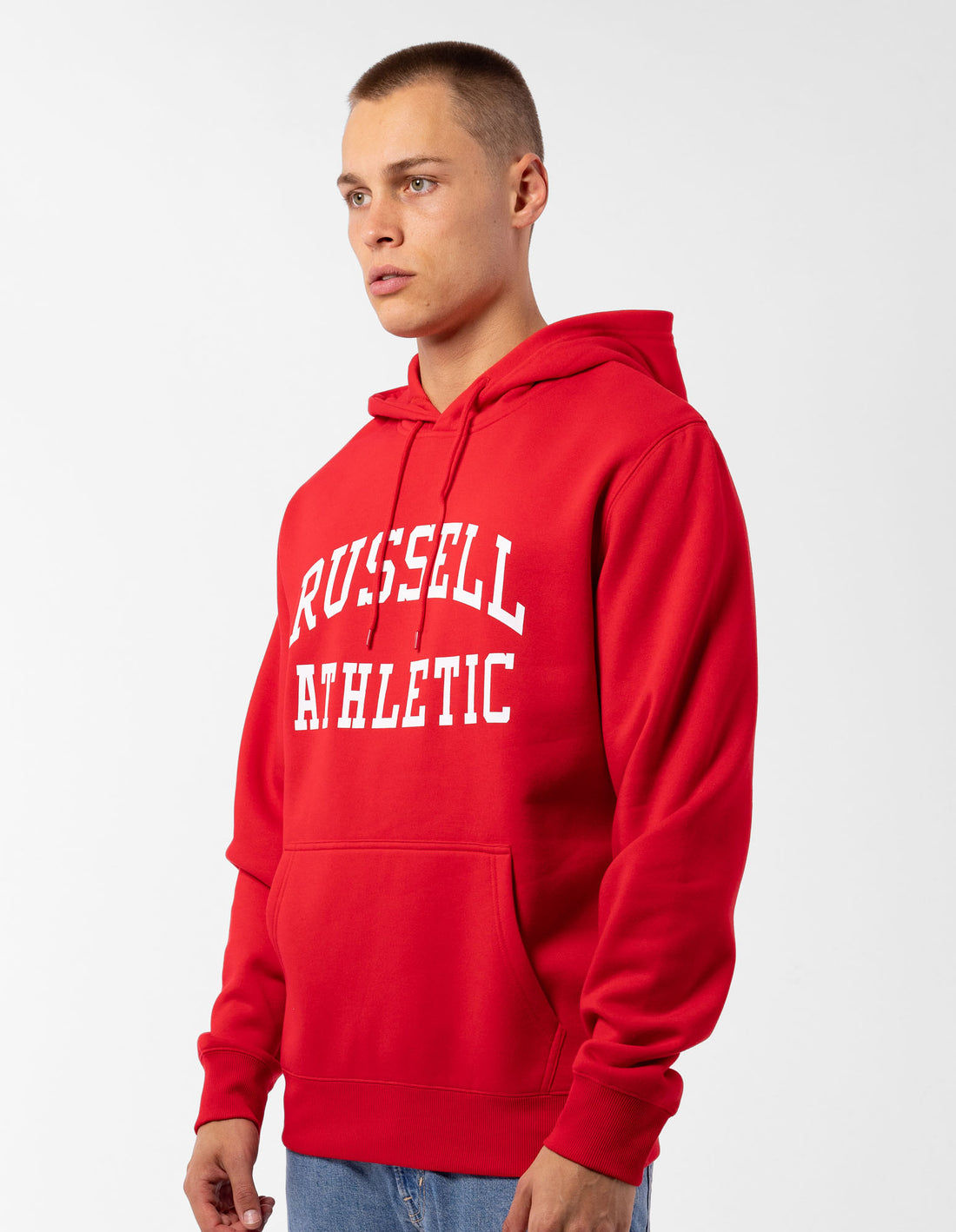 Pánské Mikina s Kapucí Russell Athletic Originals Arch Logo Červené | HOX-584176