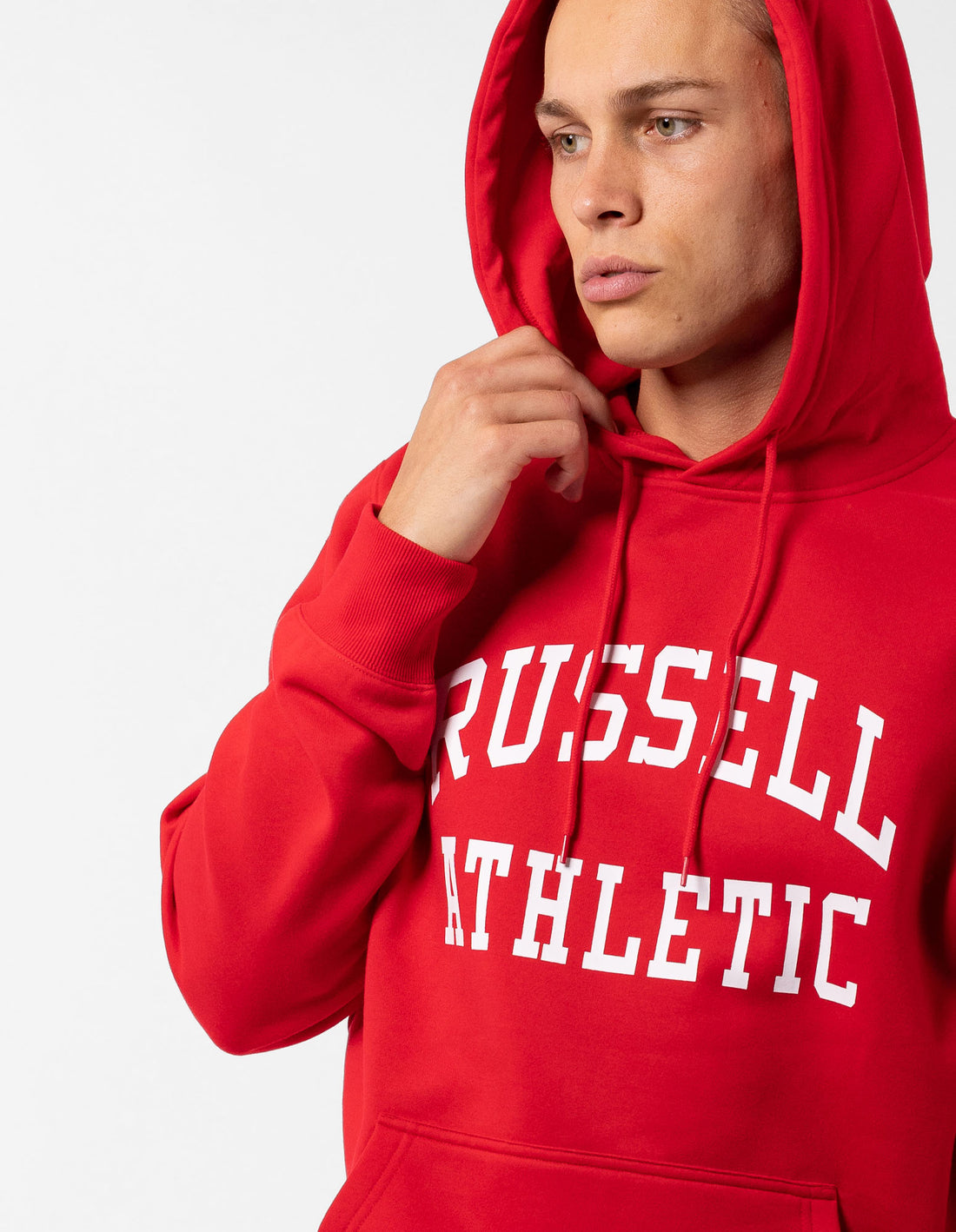 Pánské Mikina s Kapucí Russell Athletic Originals Arch Logo Červené | HOX-584176