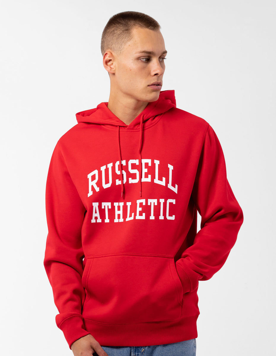 Pánské Mikina s Kapucí Russell Athletic Originals Arch Logo Červené | HOX-584176