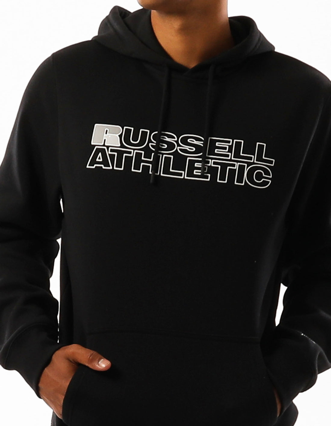 Pánské Mikina s Kapucí Russell Athletic Original Modern Logo Černé | RUX-816243