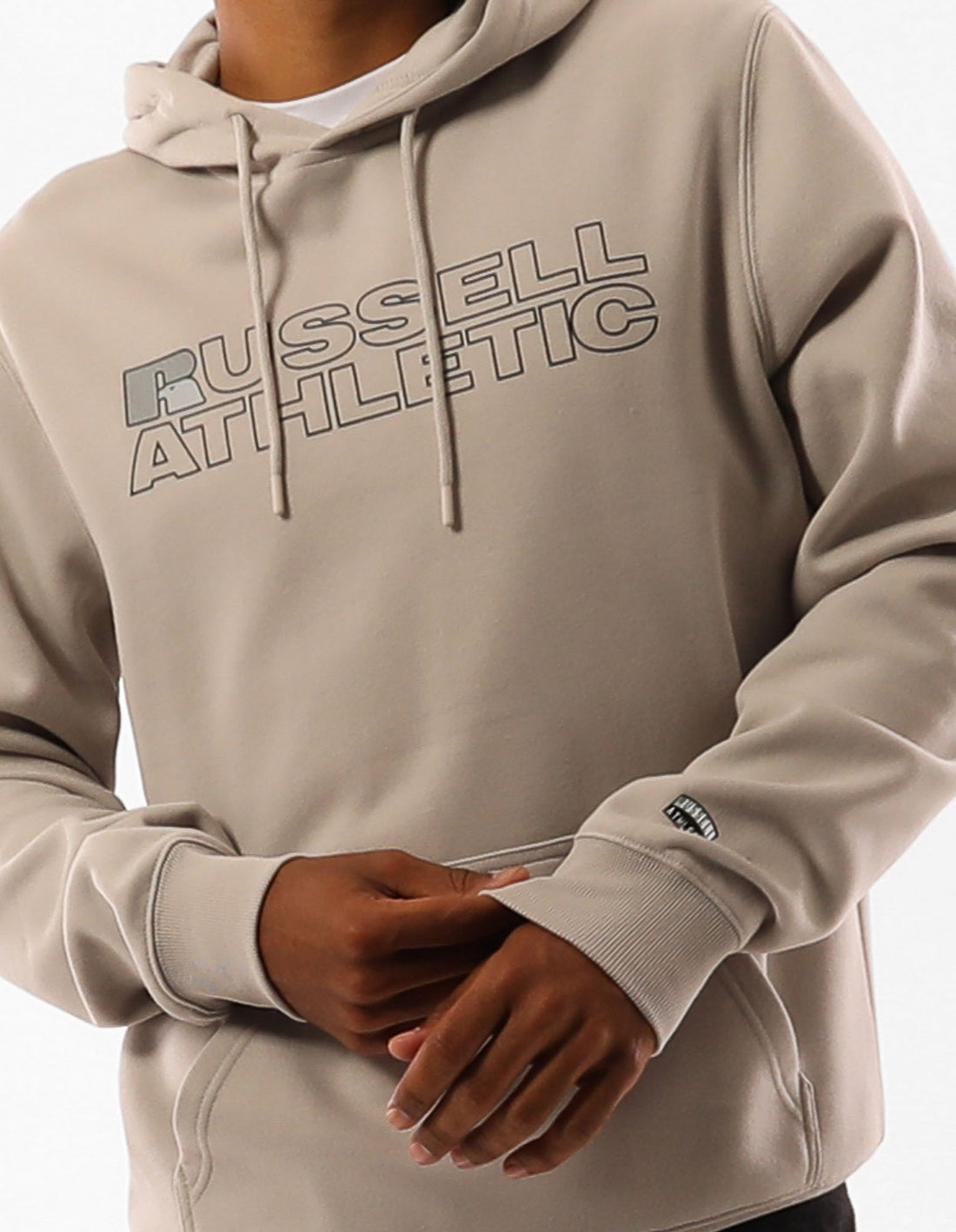 Pánské Mikina s Kapucí Russell Athletic Original Modern Logo Hnědožlutý | XLE-529378