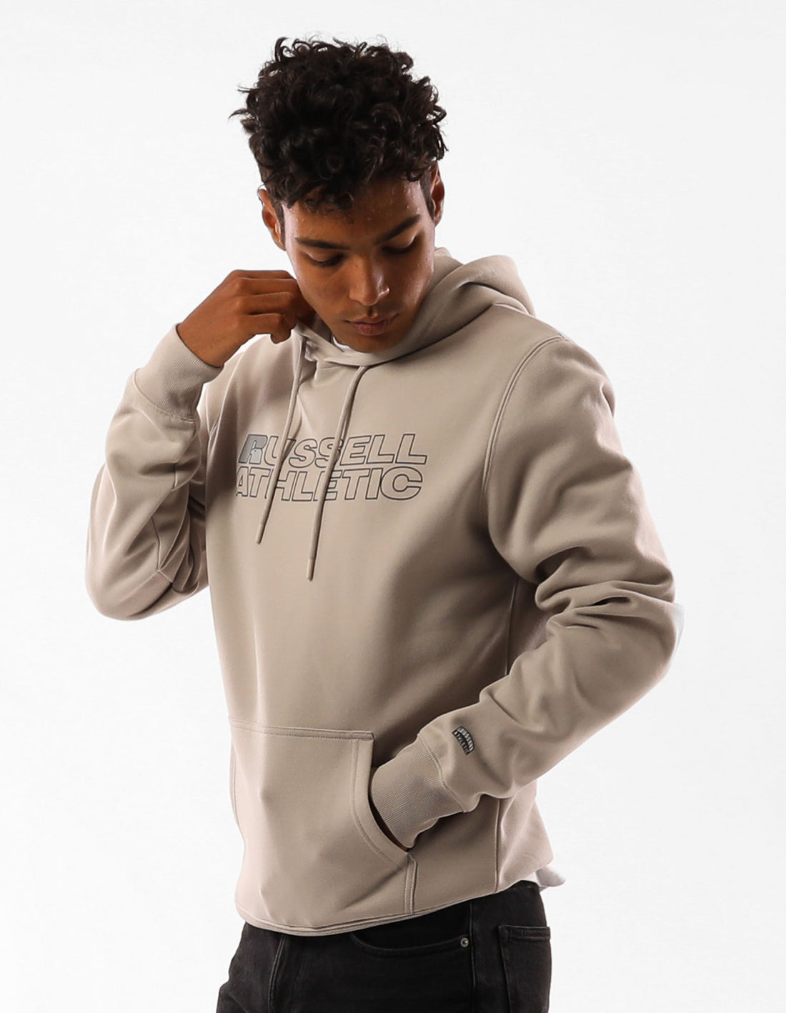 Pánské Mikina s Kapucí Russell Athletic Original Modern Logo Hnědožlutý | XLE-529378