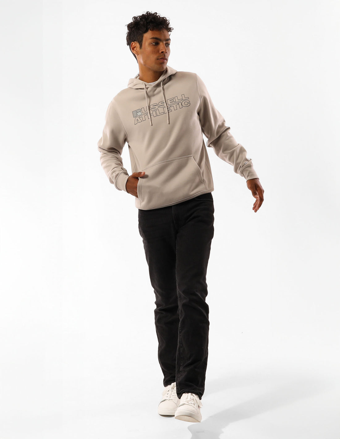 Pánské Mikina s Kapucí Russell Athletic Original Modern Logo Hnědožlutý | XLE-529378