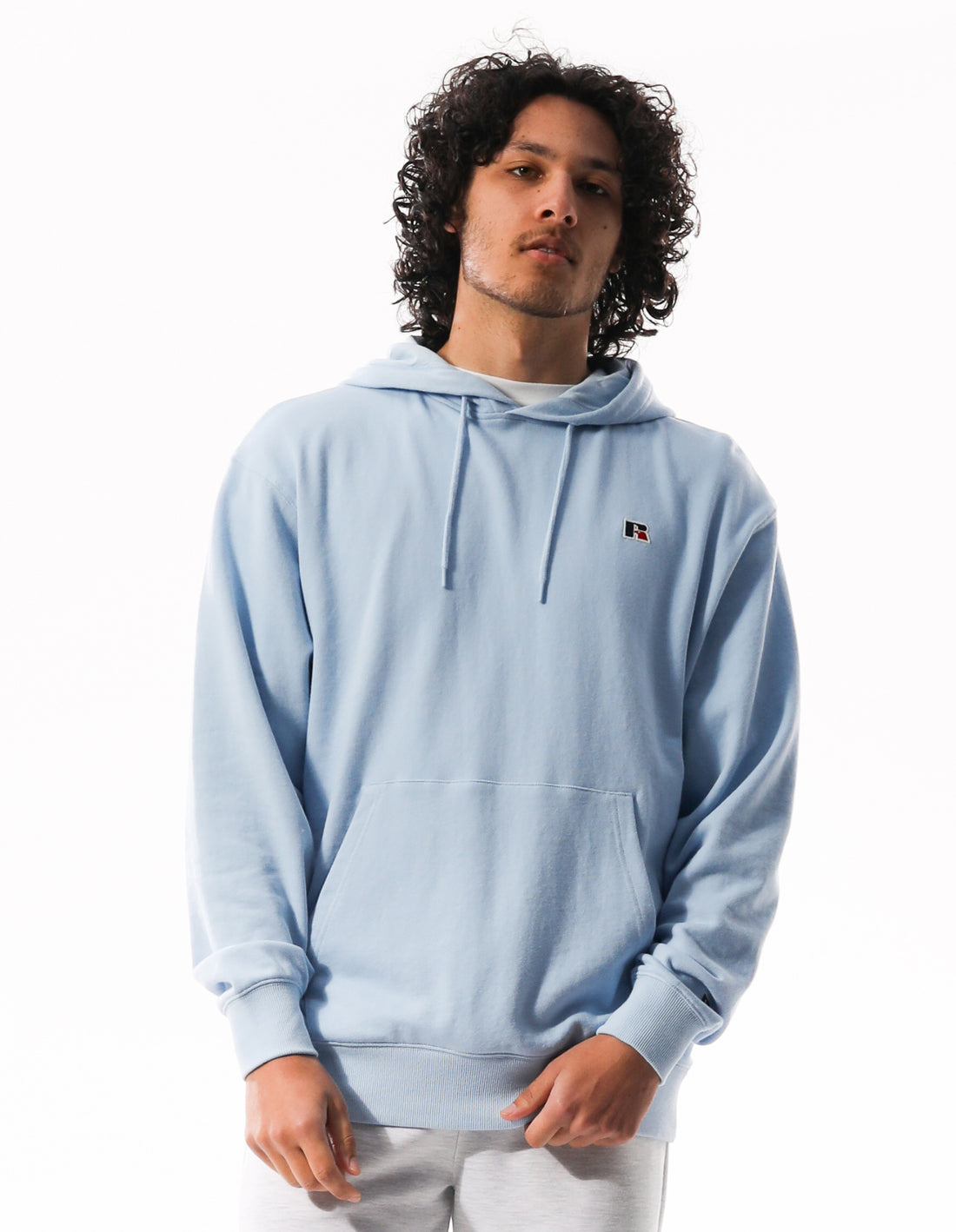 Pánské Mikina s Kapucí Russell Athletic R Logo Blankyt | PIT-217305