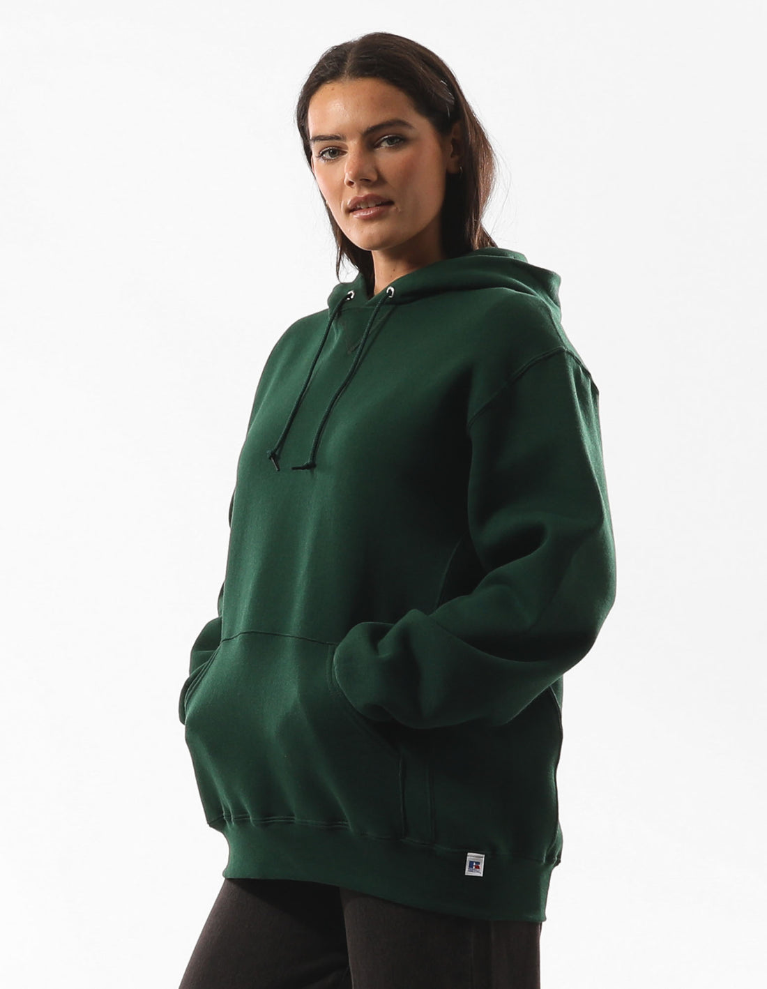 Pánské Mikina s Kapucí Russell Athletic Unisex Dri Tmavě Zelene | OYT-306827
