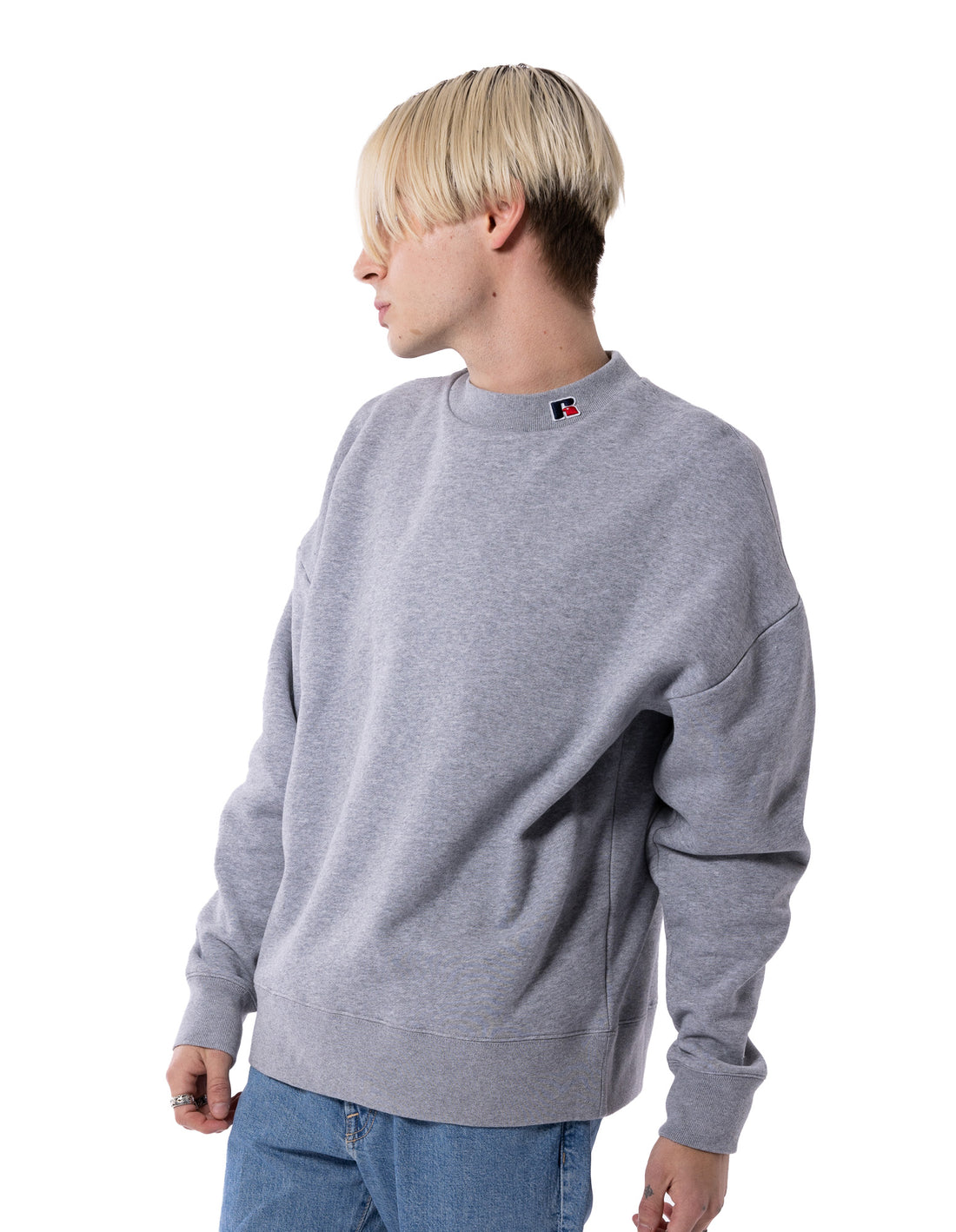 Pánské Svetr S Výstřihem Do Posádky Russell Athletic Unisex High Neck Šedé | JFK-354079