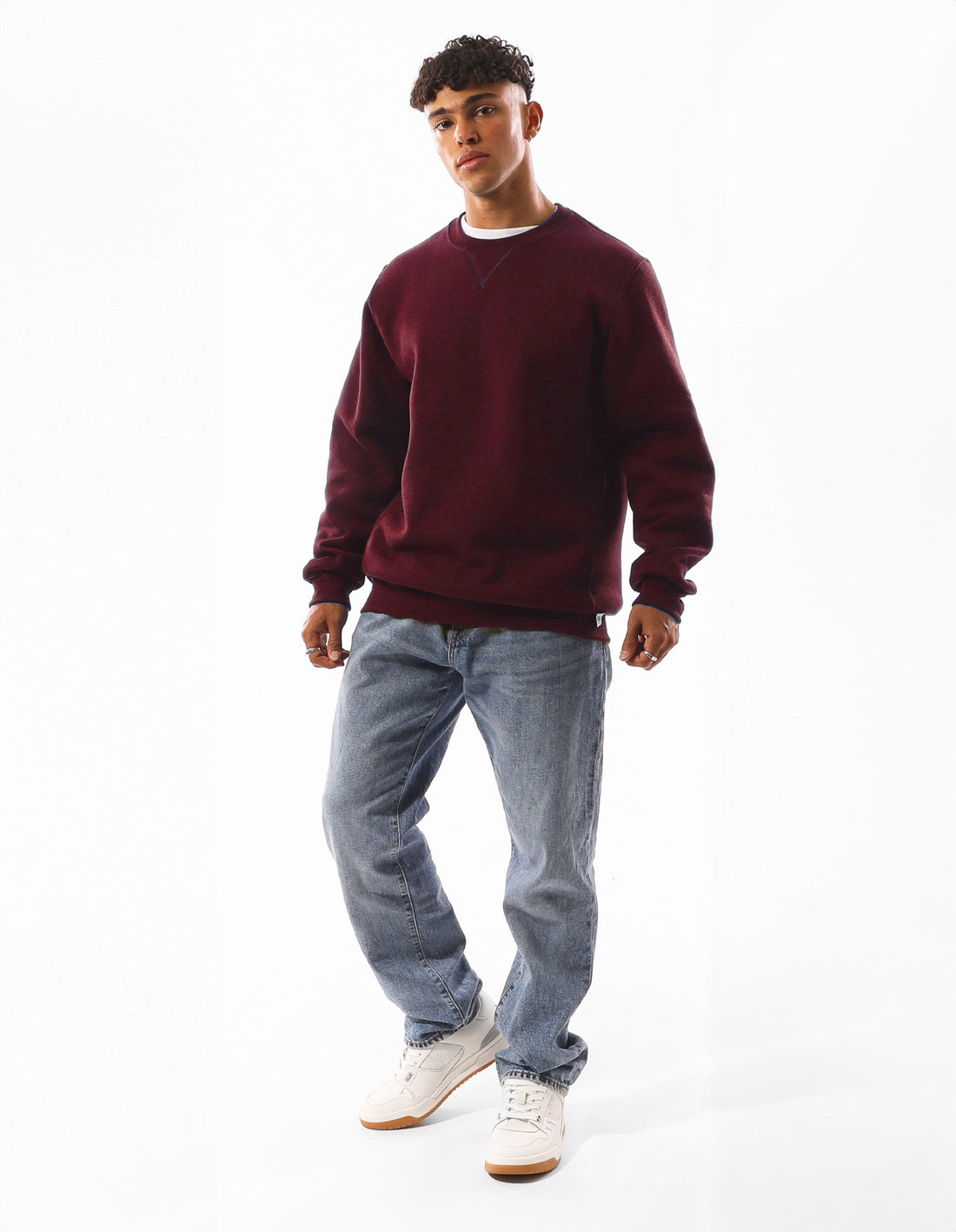 Pánské Svetr S Výstřihem Do Posádky Russell Athletic Unisex Dri Vínové | OTJ-576413