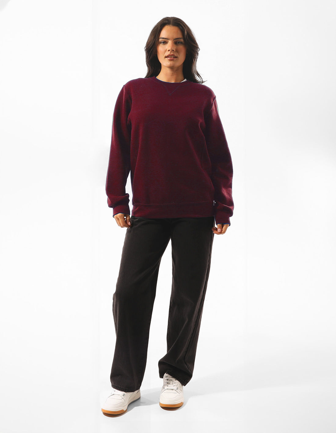 Pánské Svetr S Výstřihem Do Posádky Russell Athletic Unisex Dri Vínové | OTJ-576413