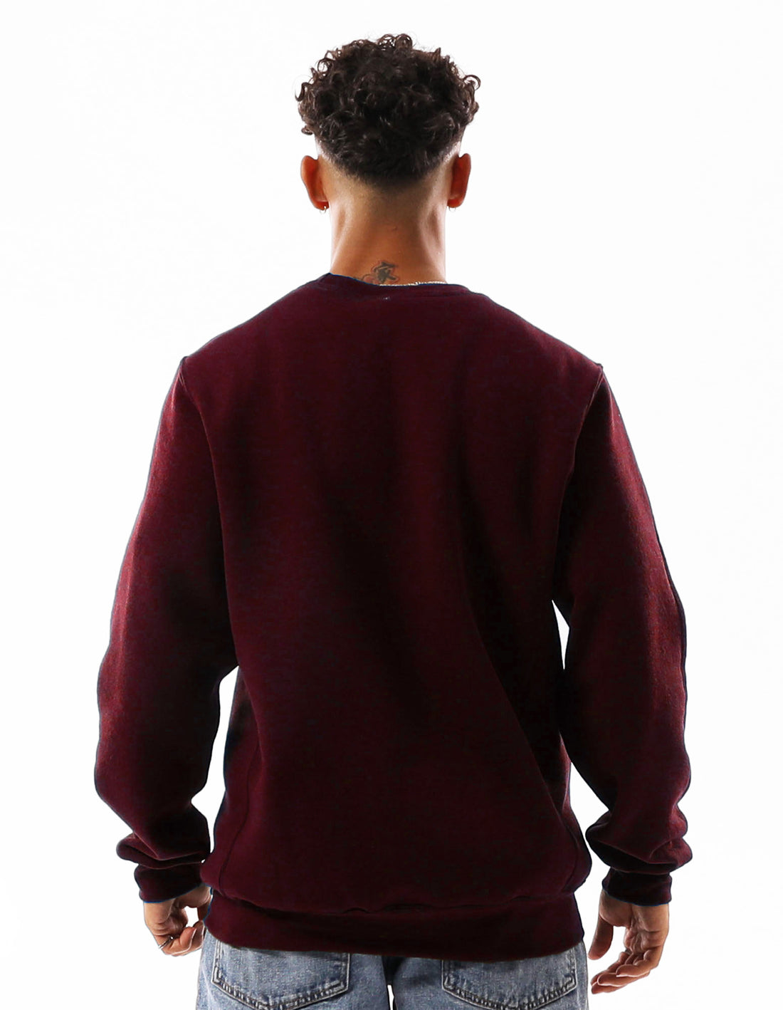 Pánské Svetr S Výstřihem Do Posádky Russell Athletic Unisex Dri Vínové | OTJ-576413