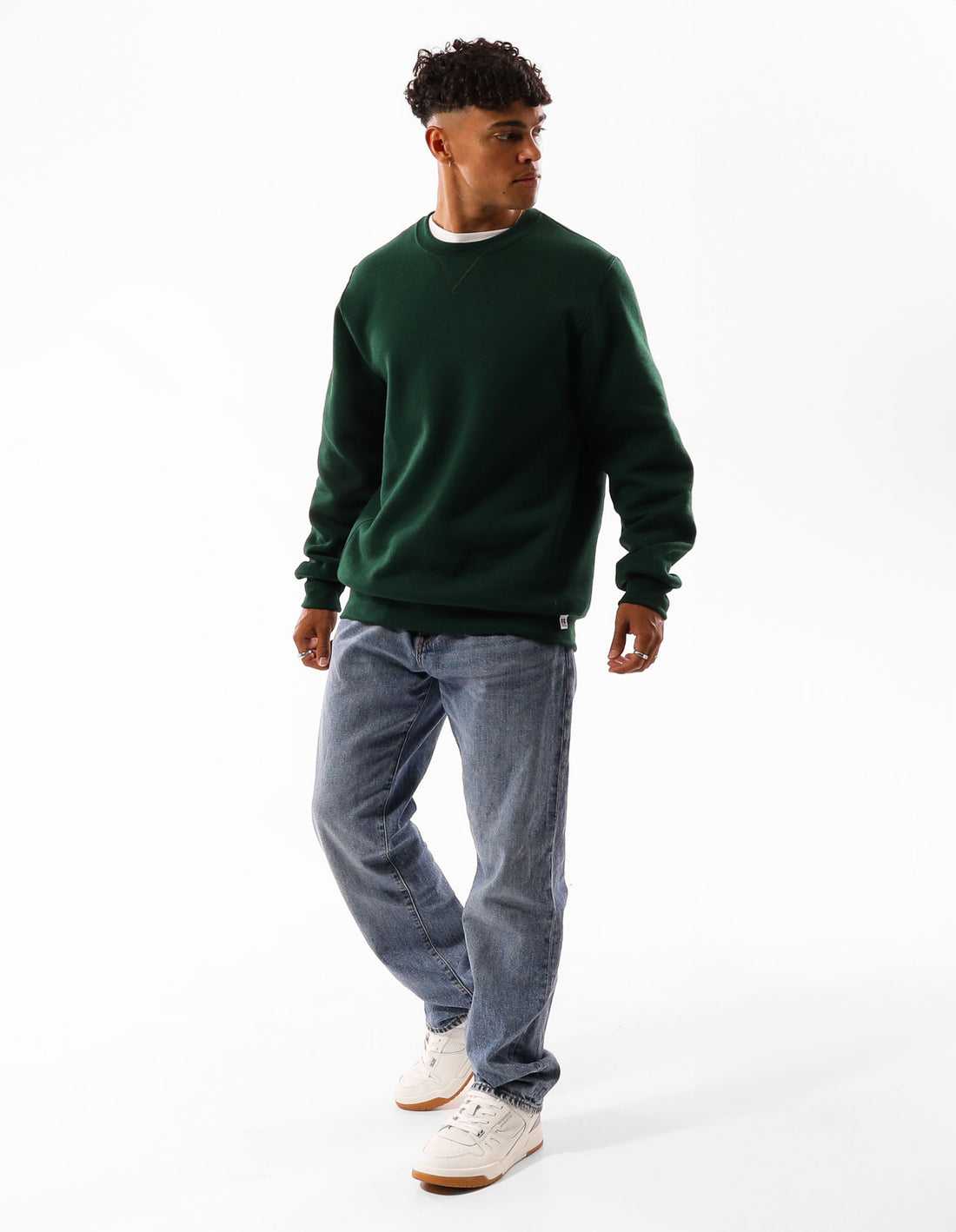 Pánské Svetr S Výstřihem Do Posádky Russell Athletic Unisex Dri Tmavě Zelene | OAP-501247