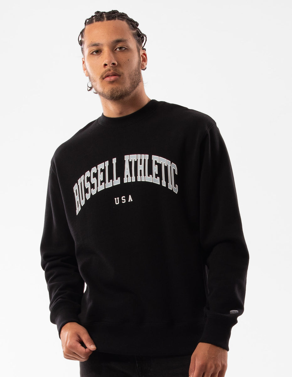 Pánské Svetr S Výstřihem Do Posádky Russell Athletic Pasadena Černé | LCE-346901