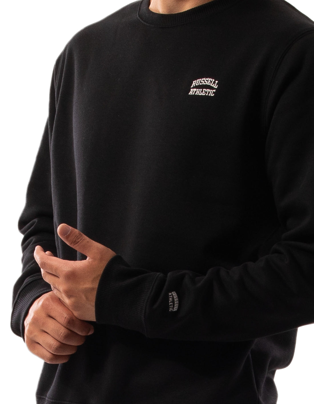 Pánské Svetr S Výstřihem Do Posádky Russell Athletic Originals Small Arch Černé | YIV-916542