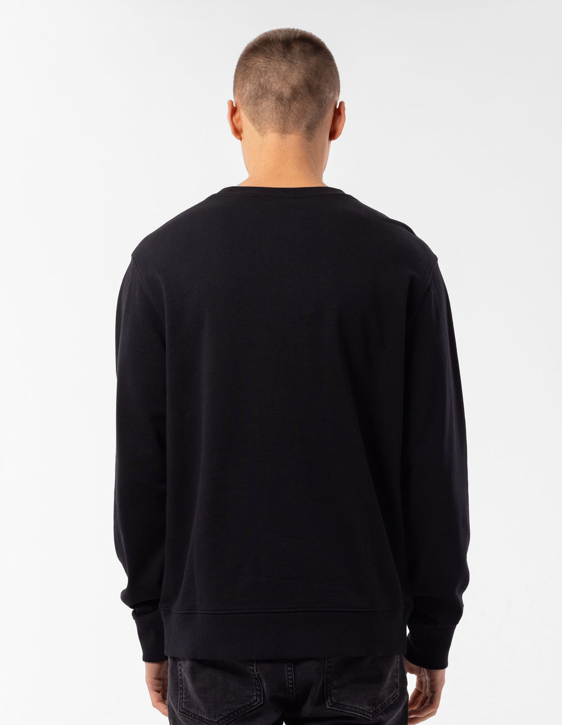 Pánské Svetr S Výstřihem Do Posádky Russell Athletic Originals Big Arch Unbrushed Černé | JVS-973621