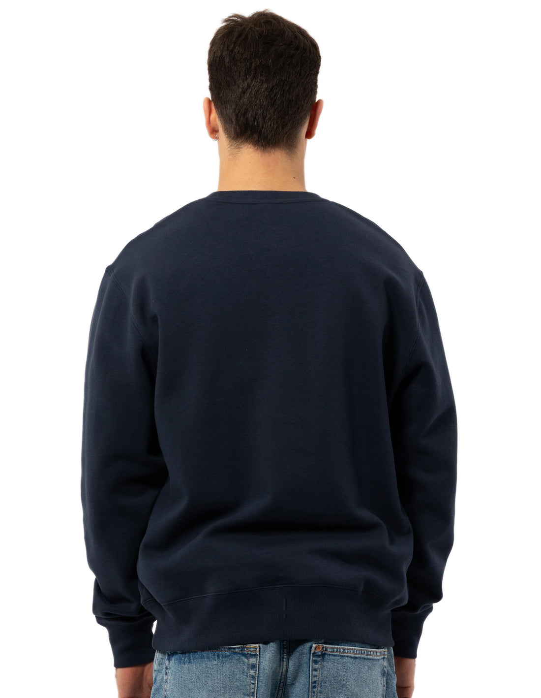 Pánské Svetr S Výstřihem Do Posádky Russell Athletic Midfielder Tmavě Blankyt | DTL-695184