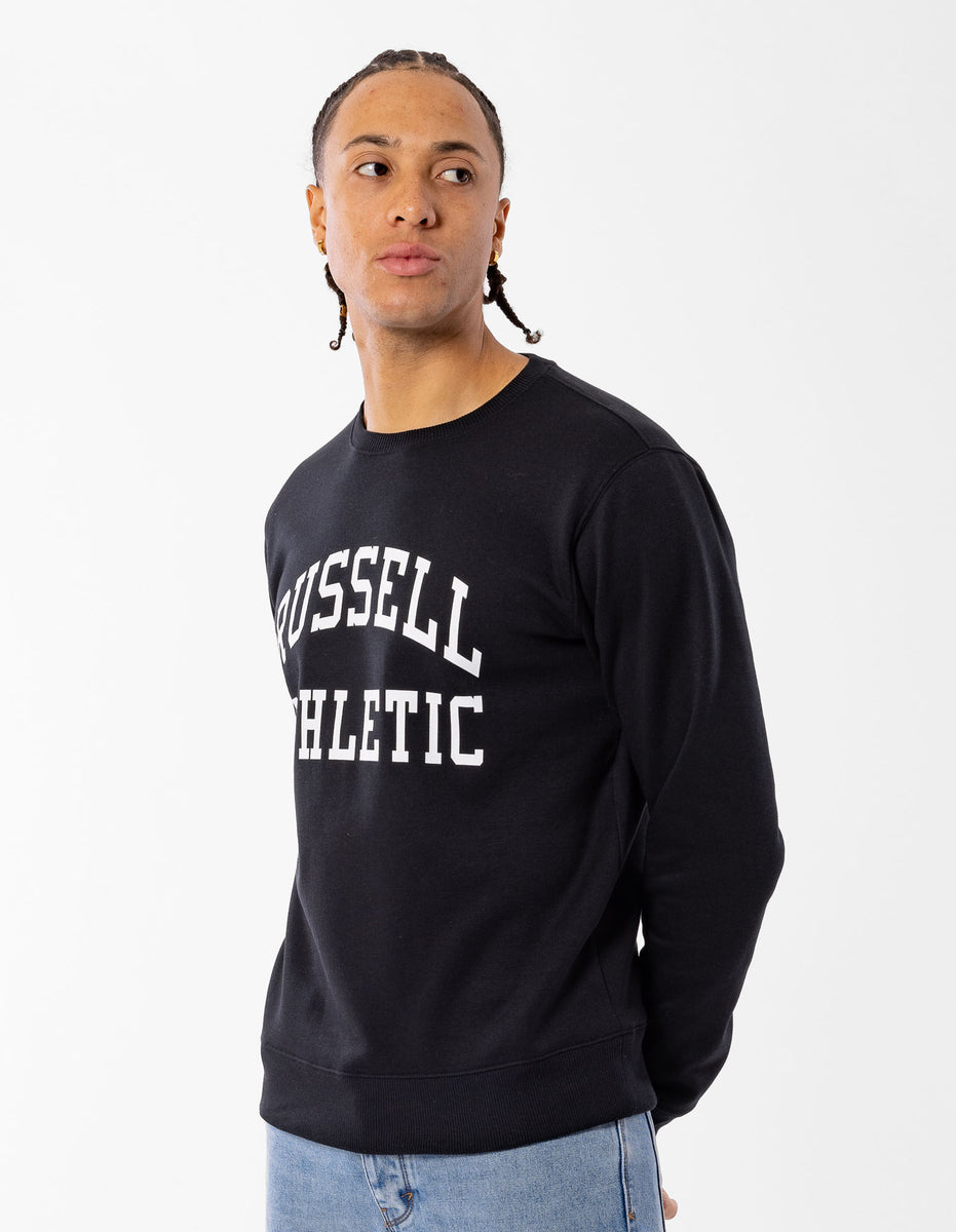 Pánské Svetr S Výstřihem Do Posádky Russell Athletic Core Arch Černé | MCD-430187