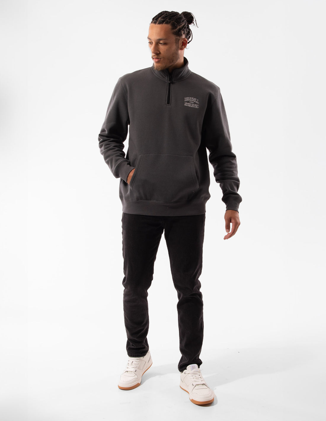 Pánské Top Russell Athletic Arch 1/4 Zip Tmavě Šedé | AJK-487356