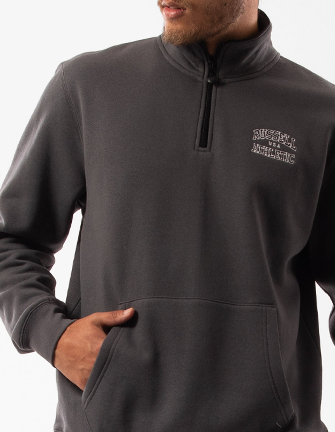 Pánské Top Russell Athletic Arch 1/4 Zip Tmavě Šedé | AJK-487356