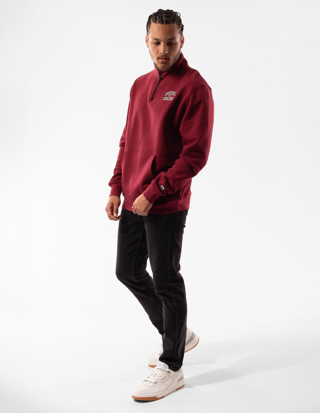Pánské Top Russell Athletic Arch 1/4 Zip Vínové | PSJ-286731
