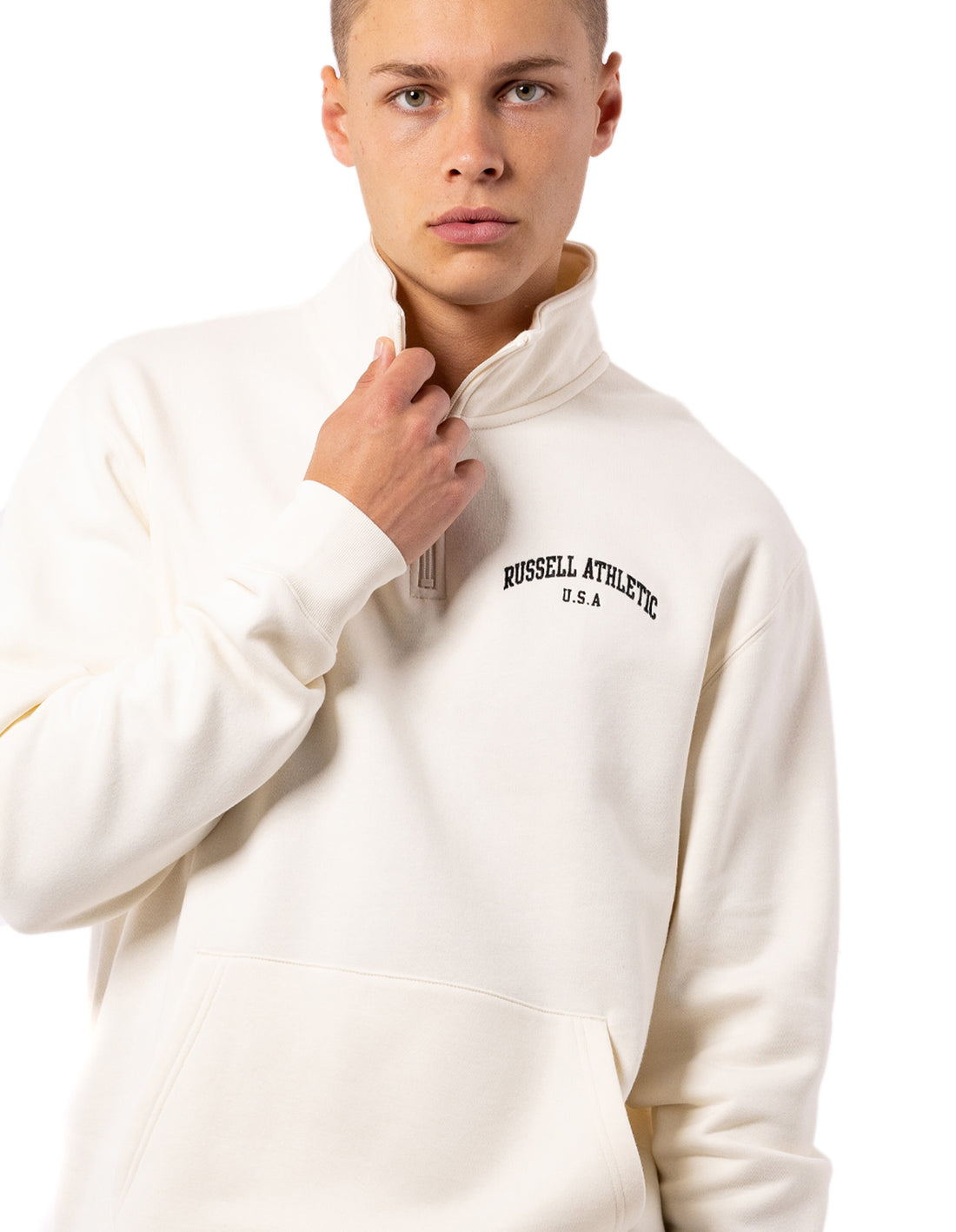 Pánské Top Russell Athletic Big Arch 1/4 Zip Bílé | UJI-084253