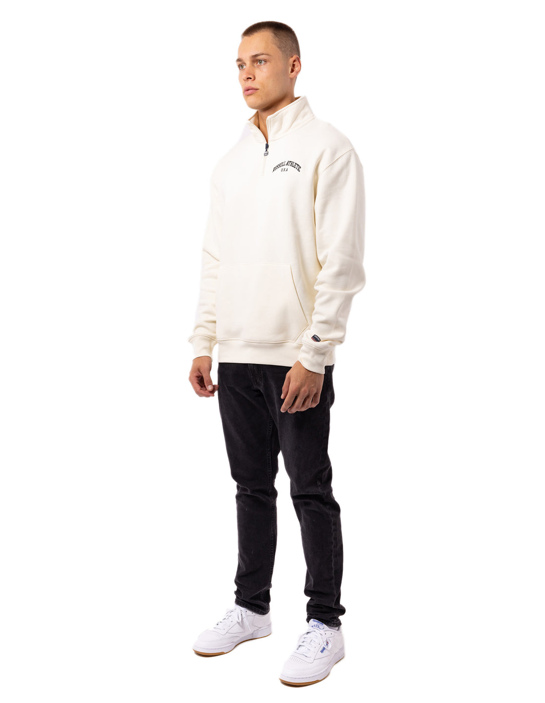 Pánské Top Russell Athletic Big Arch 1/4 Zip Bílé | UJI-084253