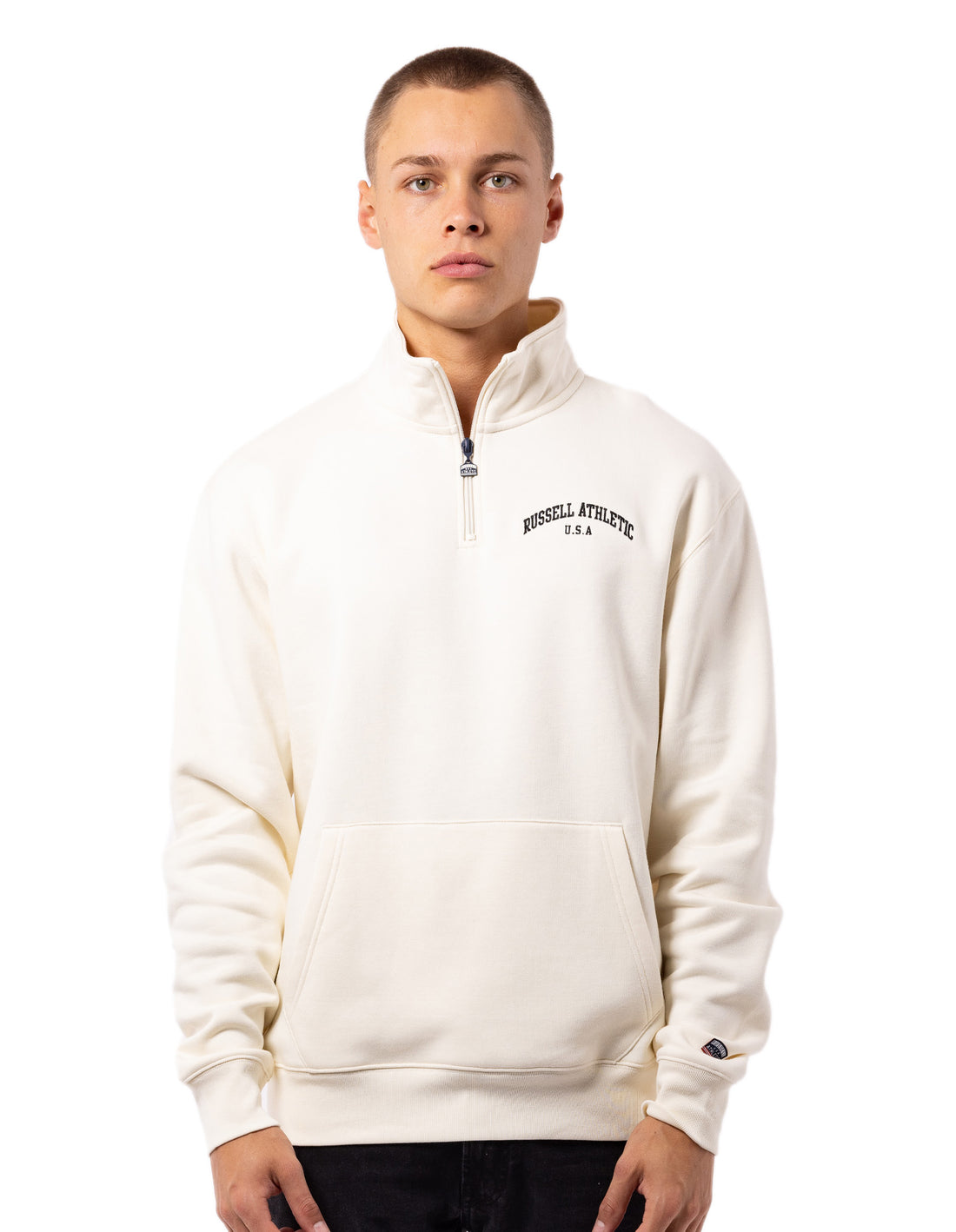 Pánské Top Russell Athletic Big Arch 1/4 Zip Bílé | UJI-084253