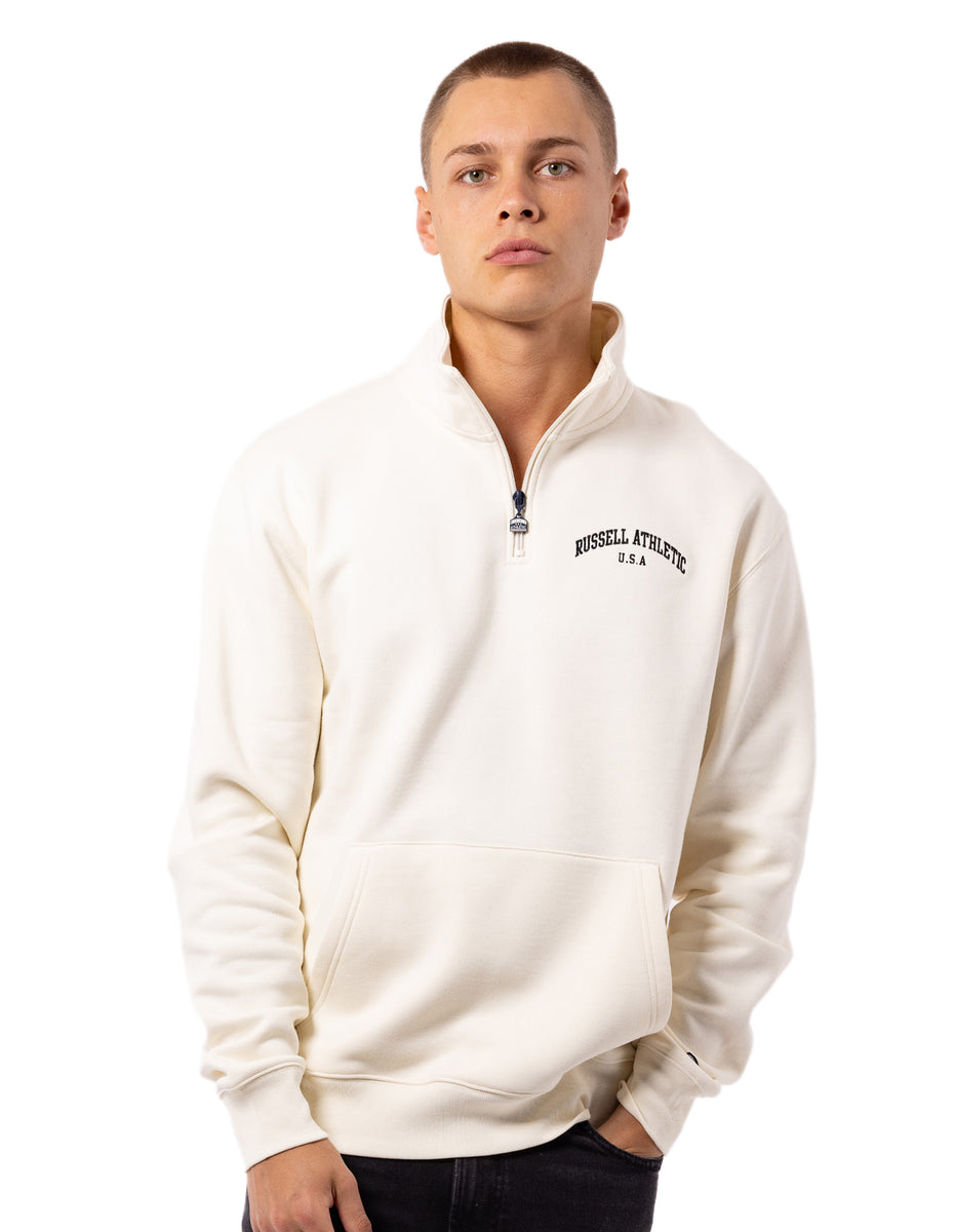 Pánské Top Russell Athletic Big Arch 1/4 Zip Bílé | UJI-084253