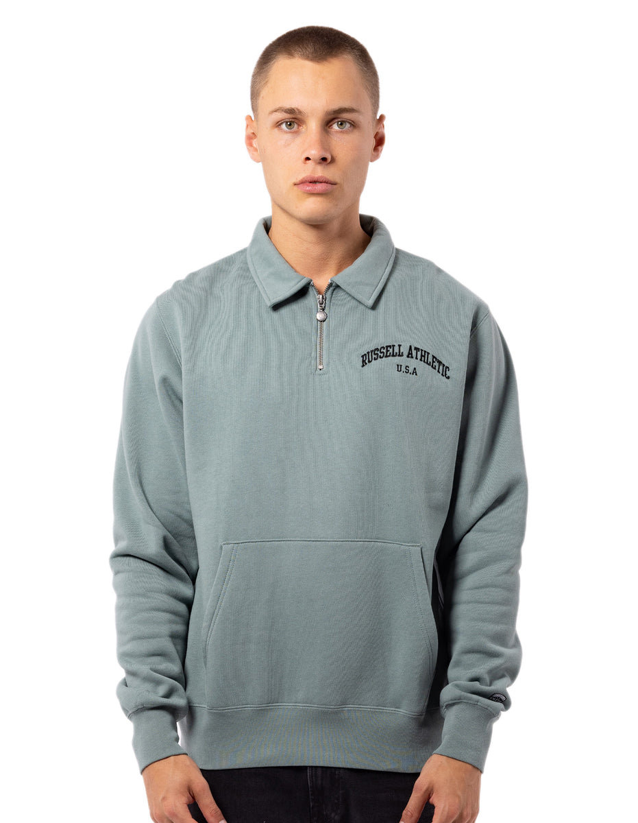 Pánské Top Russell Athletic Big Arch Collar 1/4 Zip Olivy Zelené | LGT-612507