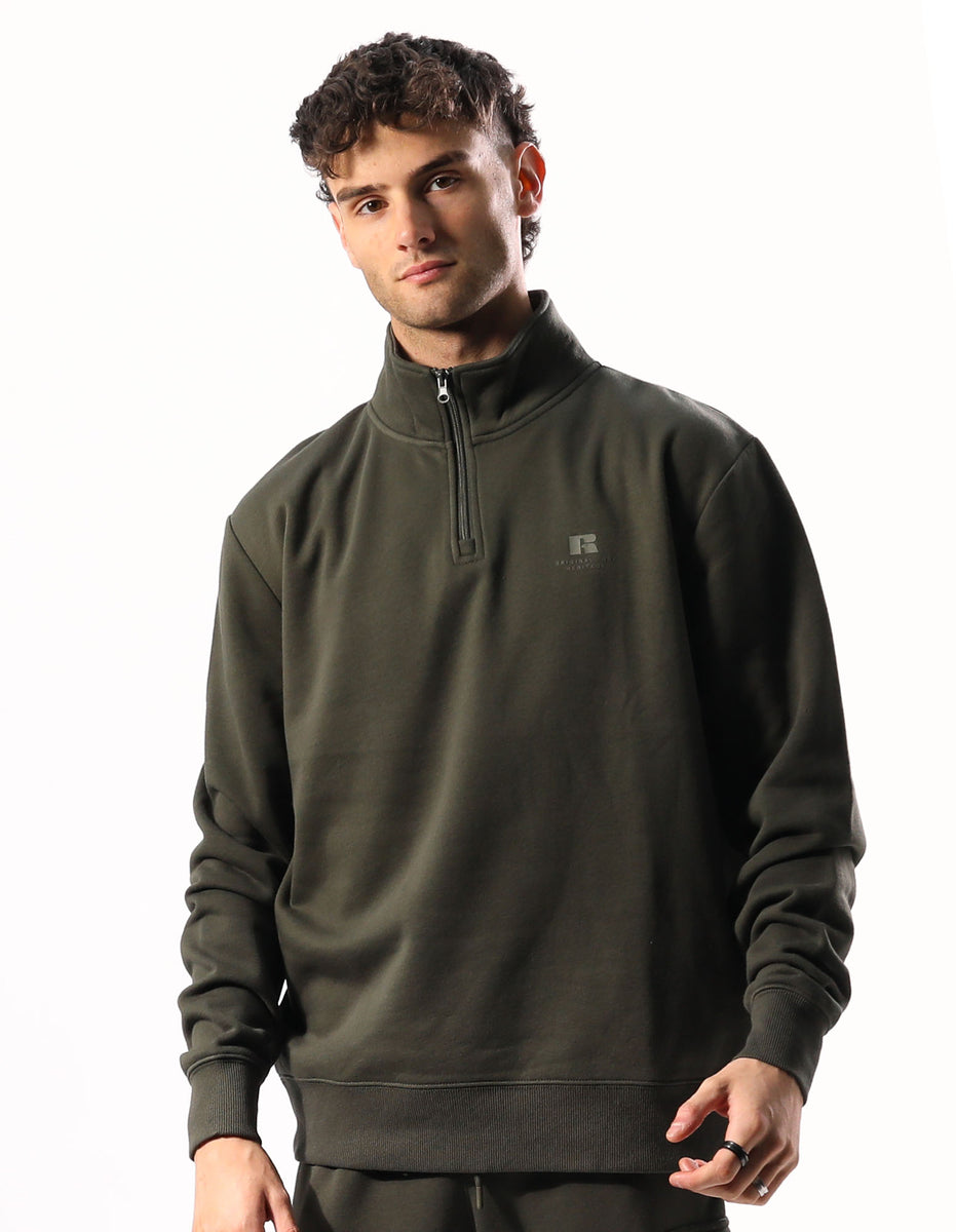 Pánské Top Russell Athletic Brooklyn Quarter Zip Olivy Zelené | GEM-487019