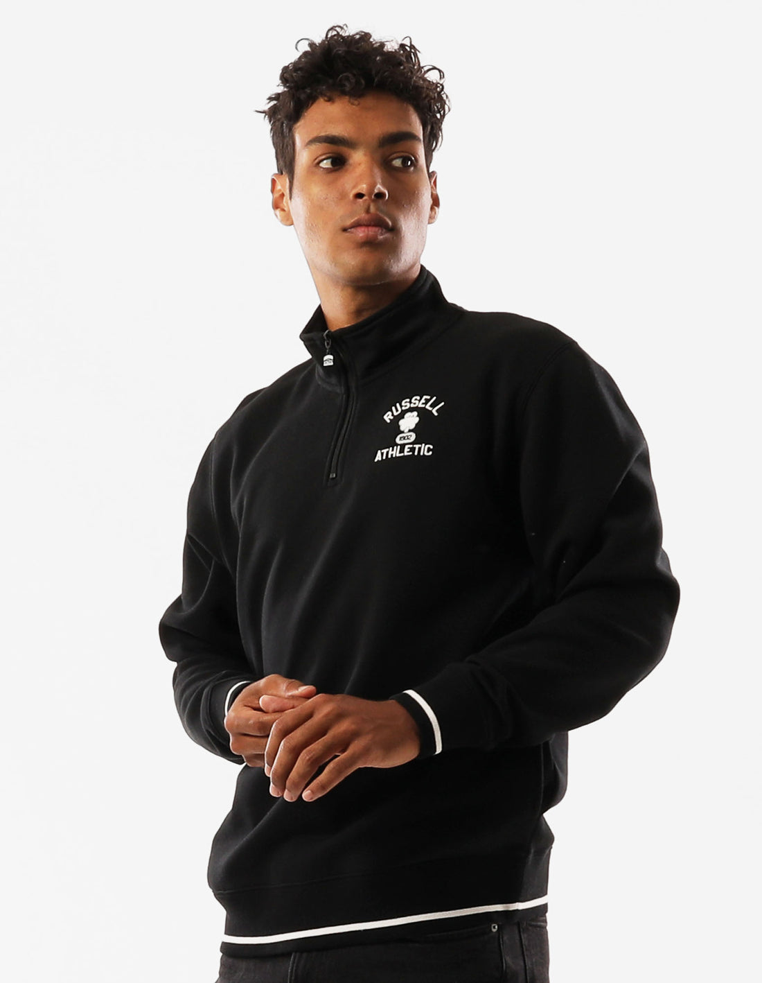 Pánské Top Russell Athletic Lexington 1/4 Zip Černé | GQK-385607