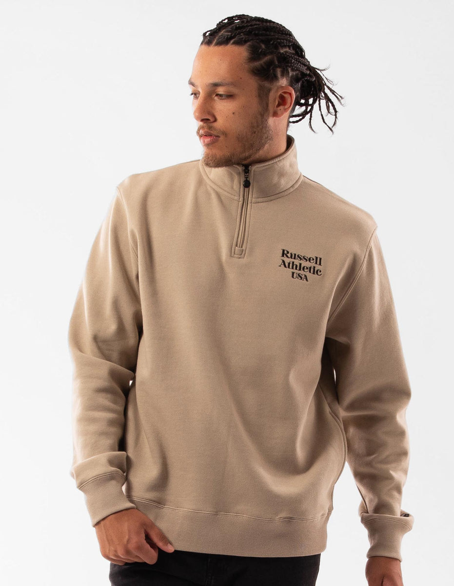 Pánské Top Russell Athletic Serif 1/4 Zip Hnědé | JNM-308965