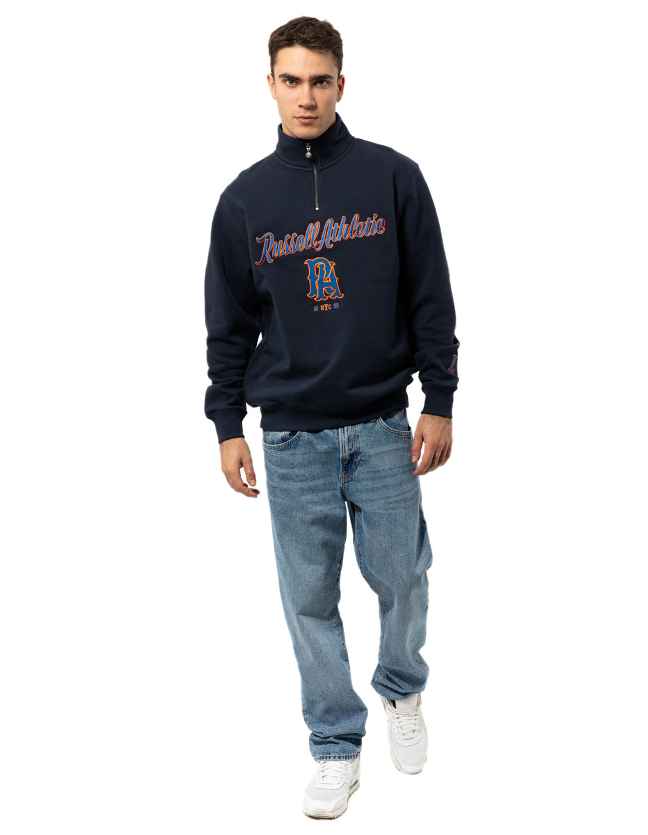 Pánské Top Russell Athletic Strike Out 1/4 Zip Tmavě Blankyt | SLV-601427