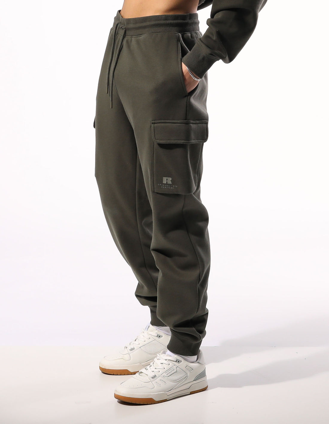 Pánské Track pants Russell Athletic Brooklyn Cargo Olivy Zelené | RNI-827194