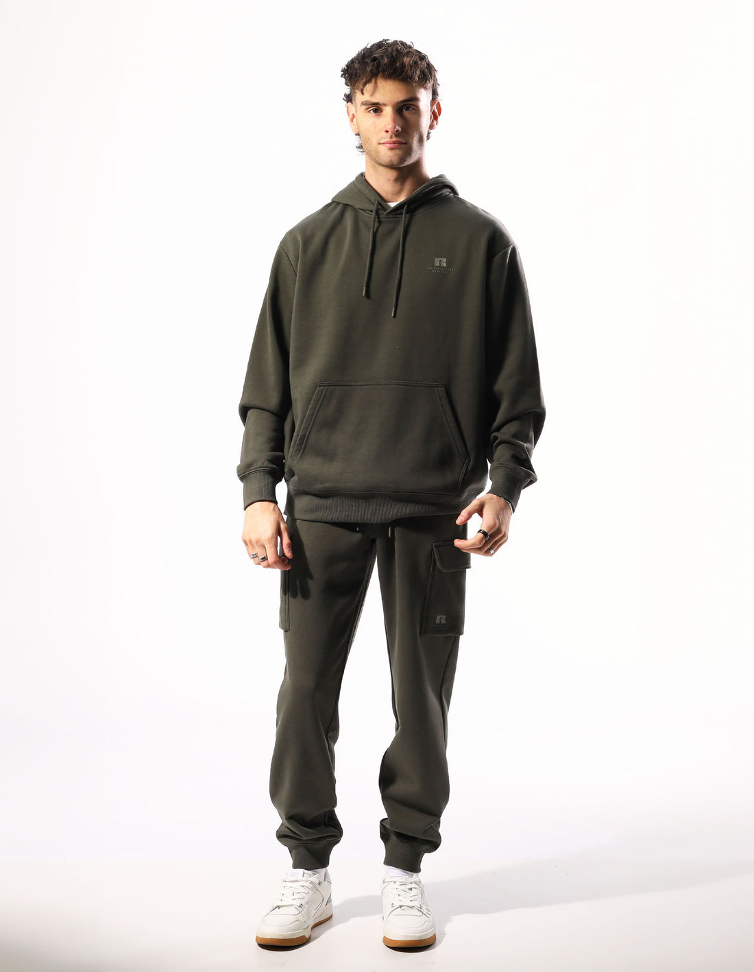 Pánské Track pants Russell Athletic Brooklyn Cargo Olivy Zelené | RNI-827194