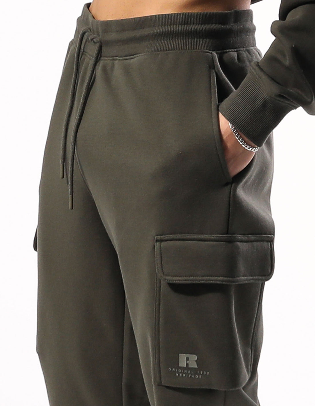 Pánské Track pants Russell Athletic Brooklyn Cargo Olivy Zelené | RNI-827194