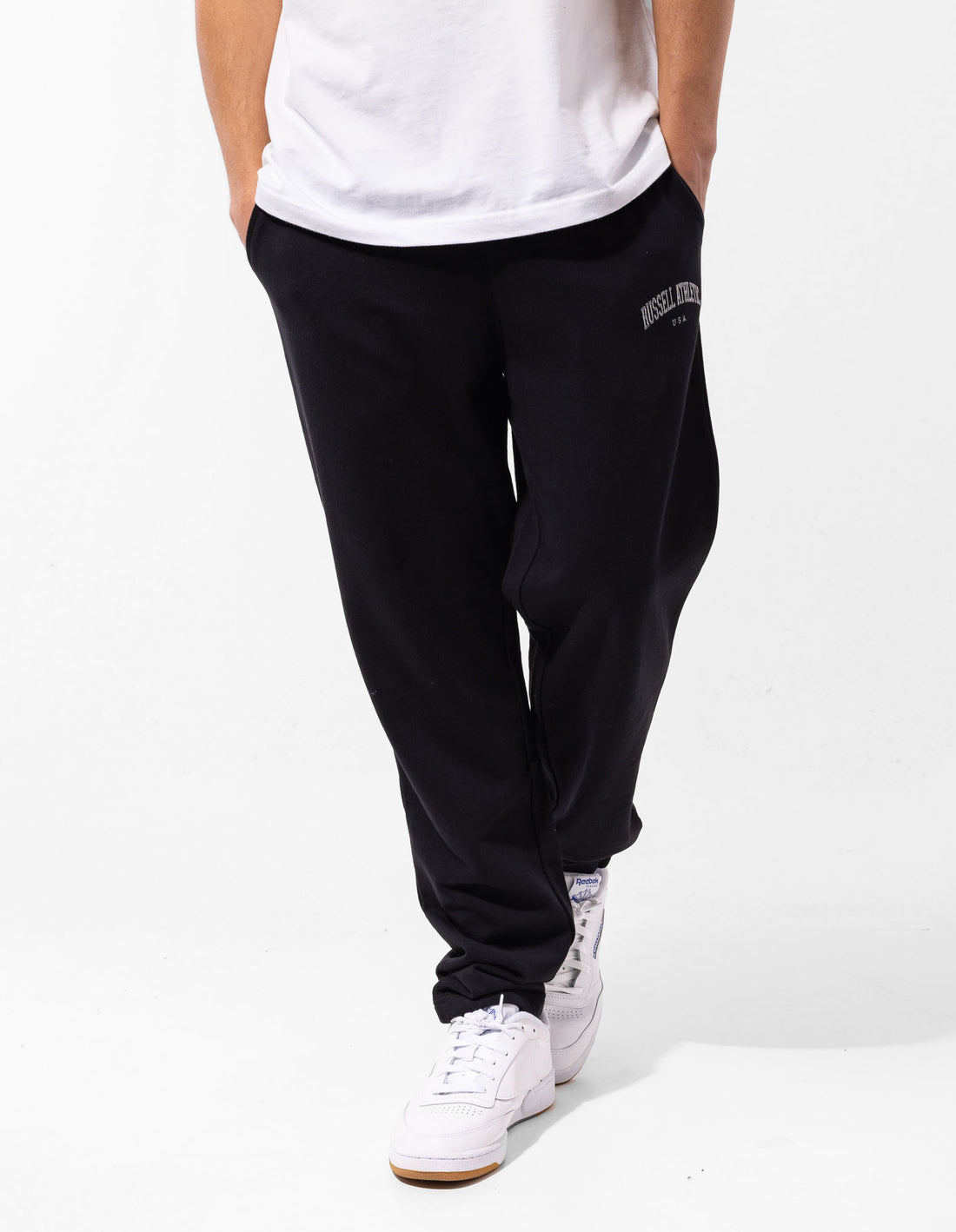 Pánské Track pants Russell Athletic Originals Big Arch Unbrushed Open Leg Černé | YTN-128763