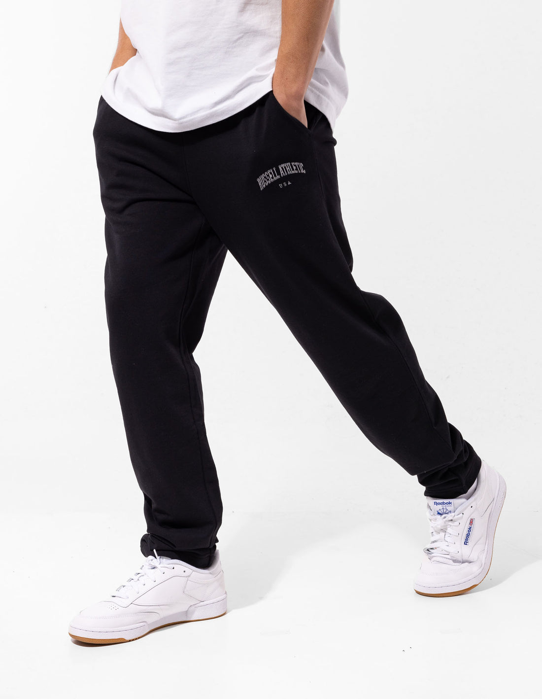 Pánské Track pants Russell Athletic Originals Big Arch Unbrushed Open Leg Černé | YTN-128763